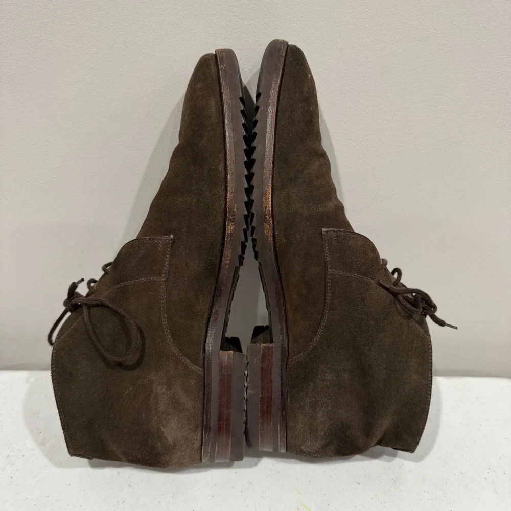 Gravati Mens 10 Dark Brown Suede Chukka Boots Handmade Italy Vibram